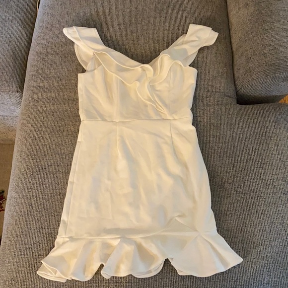 Hello Molly (brand Angel Biba) Carrying Your Love White Off-the-Shoulder Dress - Picture 2 of 8